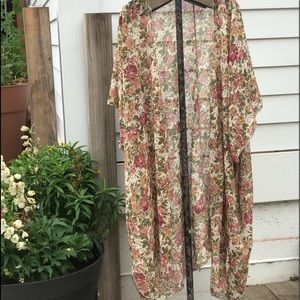 Sheer Floral Kimono
